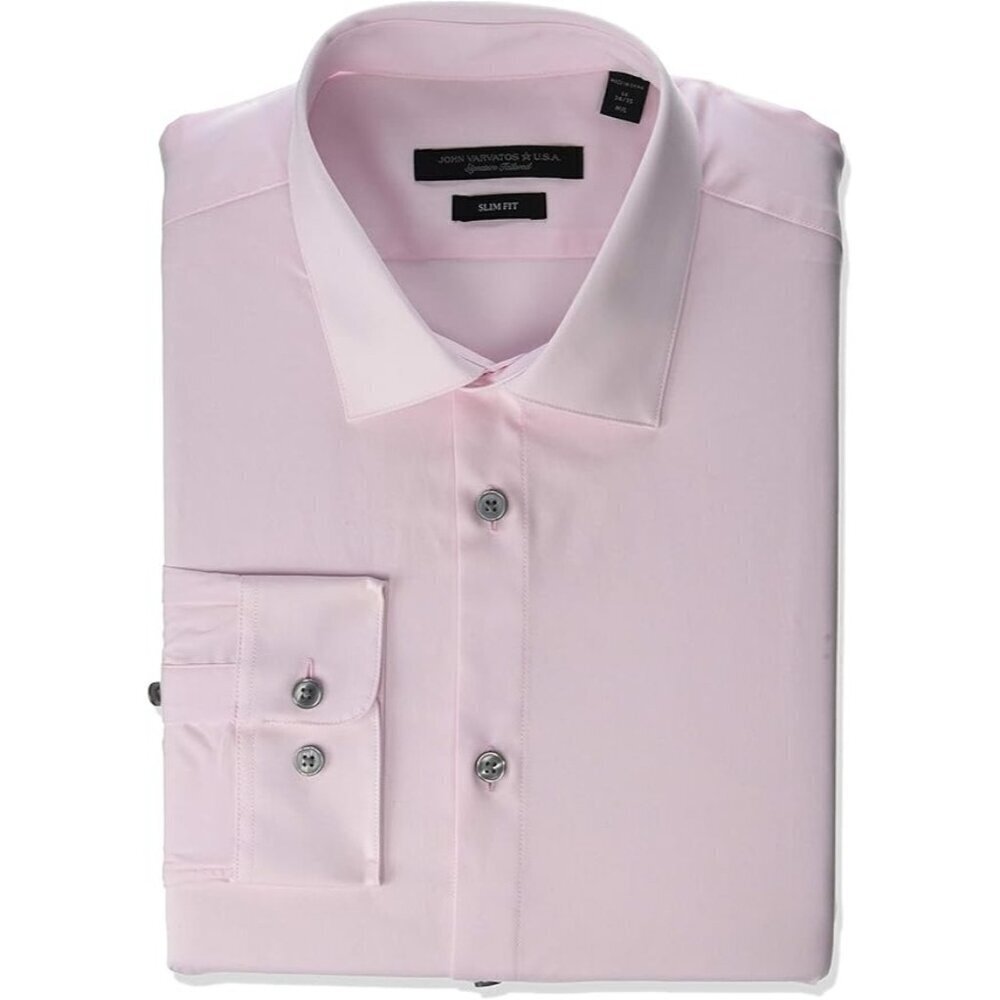 John Varvatos Rick Pink Dress Shirt Slim Fit 17.5 Men’s NWT